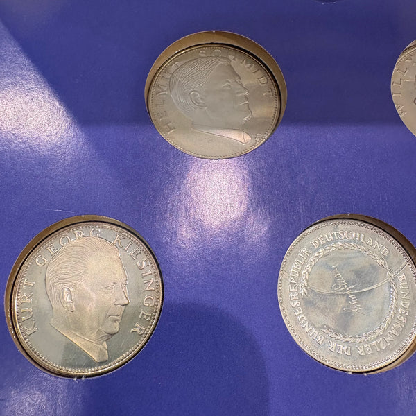 Die Medaillen der Bundeskanzler 1949-1974 925er Sterlingsilber