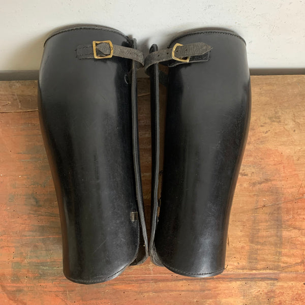 Vintage Uniform Leder Polizei Gamaschen