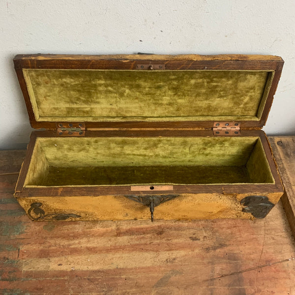 Antike Jugendstil Schatulle aus Leder