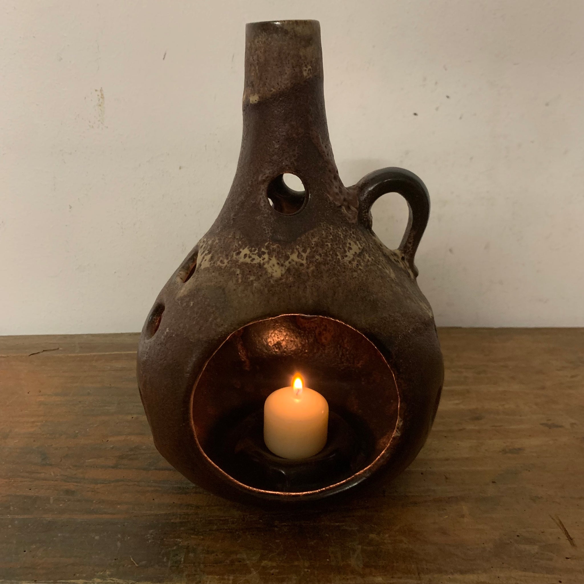 Vintage Fat Lava Keramik Kerzenständer Windlicht – Trödelfuchs Vintage Shop