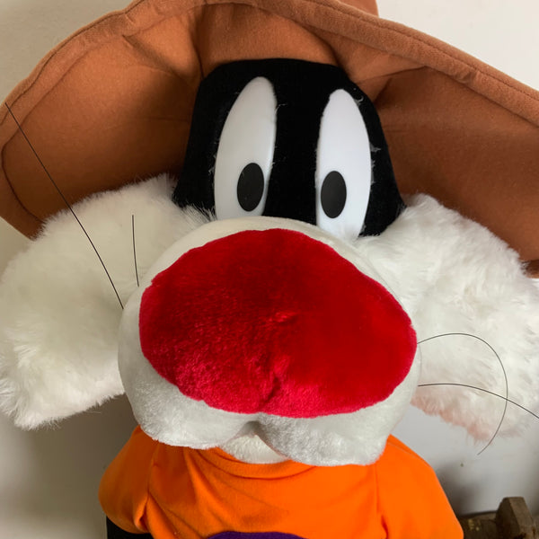 Vintage große Stoffpuppe Sylvester Hippie von Looney Tunes Warner Bros.