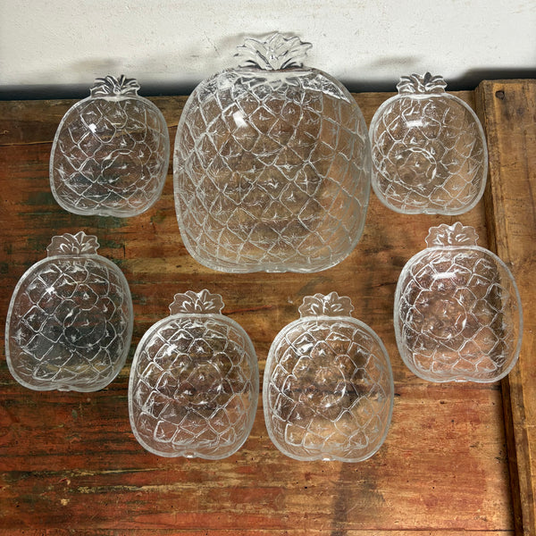 Vintage Glas Dessert Schalen Ananas