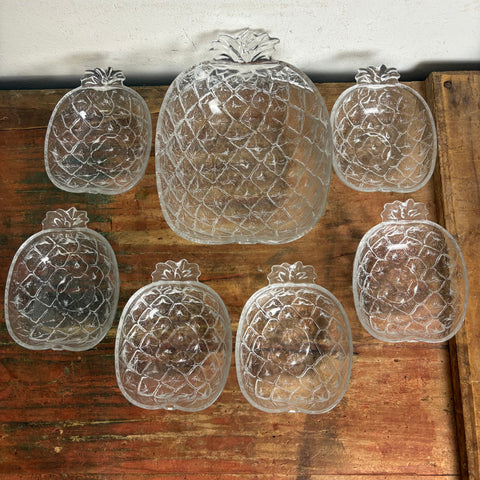 Vintage Glas Dessert Schalen Ananas