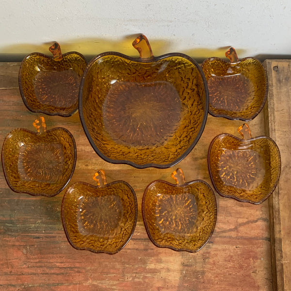 Vintage Glas Dessert Schalen Apfel