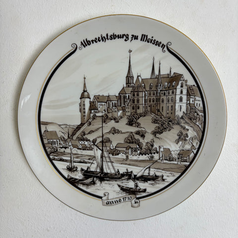 Vintage Jubiläums Wandteller Albrechtsburg zu Meissen von Meissen