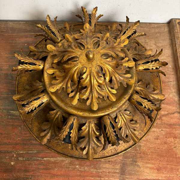 Vintage große vergoldete Deckenlampe mit 9 Leuchten von Banci Firenze