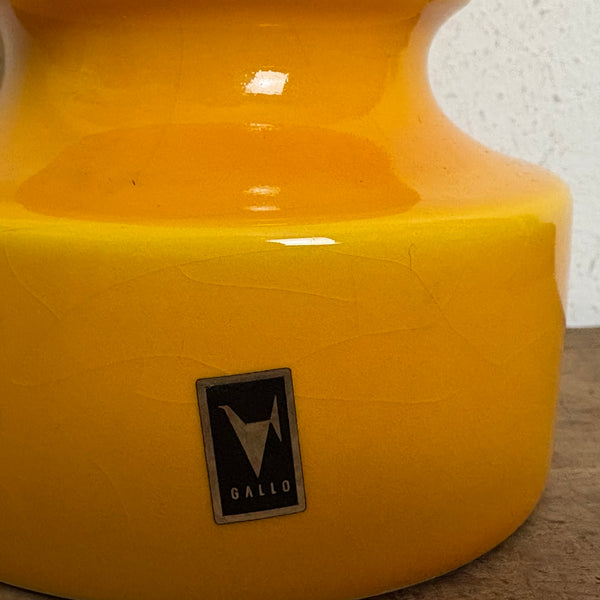 Vintage Keramik Kerzenständer Gallo Villeroy und Boch in gelb
