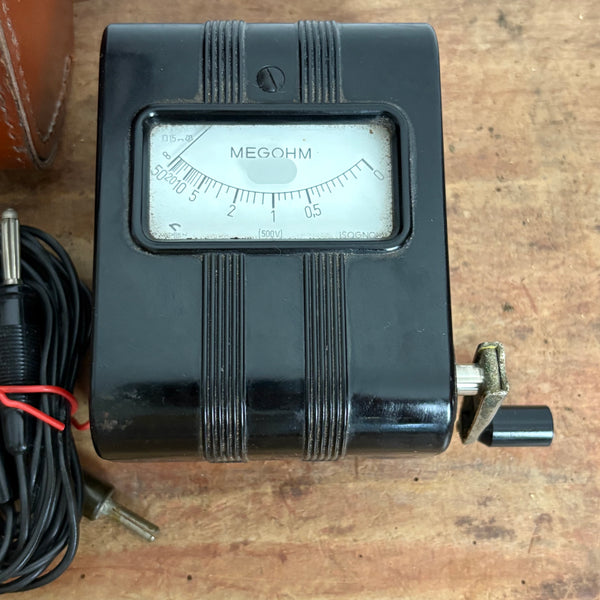 Vintage Messgerät MEGOHM in Ledertasche von Grossen