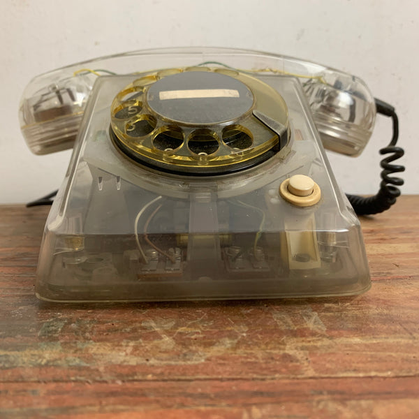 Vintage transparentes Wählscheiben Telefon