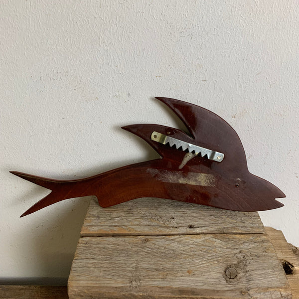 Wandschmuck Fisch aus Teakholz