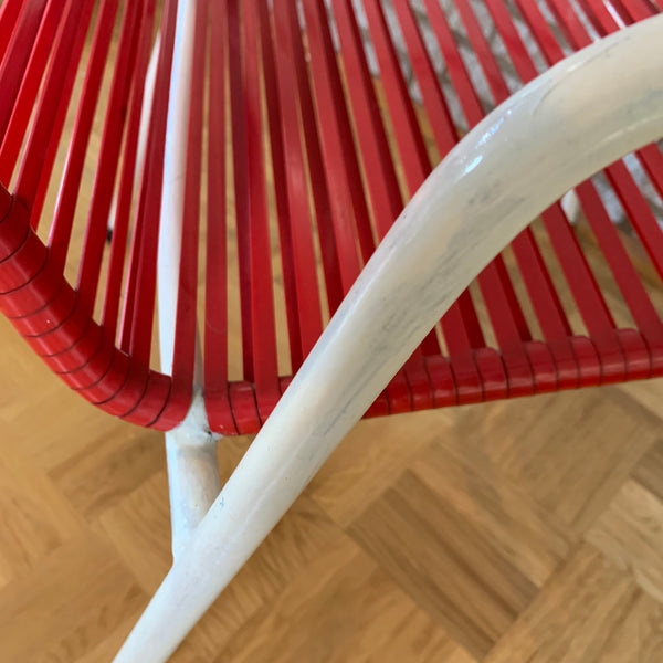 Vintage Spaghetti Stuhl von Huldreich Altorfer für Embru-Werke AG in rot