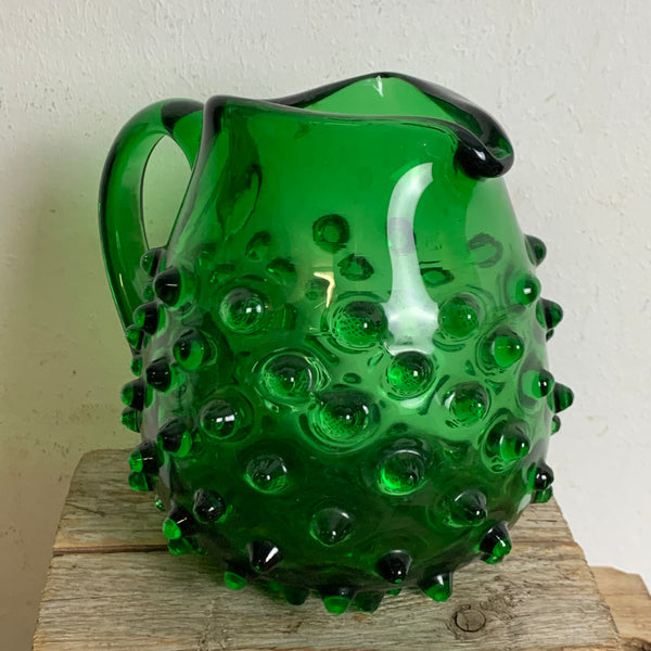 Grüner vintage Murano Empoli Verde Krug mit Noppen