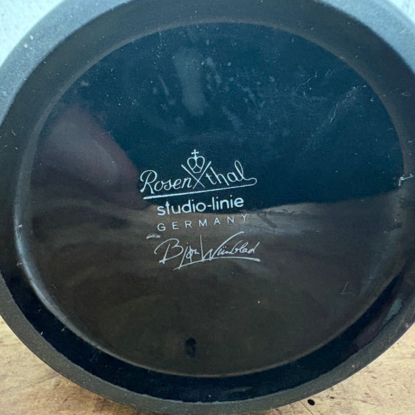 Vintage Porzellan Vase schwarz von Björn Wiinblad für Rosenthal