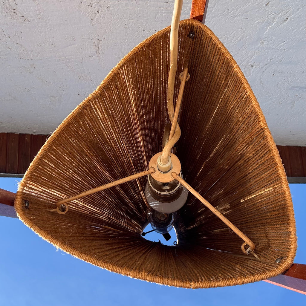 Vintage Mid Century Stehlampe aus Sisal und Teak von Temde – Trödelfuchs Vintage Shop