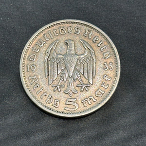 Münze 5 Reichsmark 1935 F Paul von Hindenburg