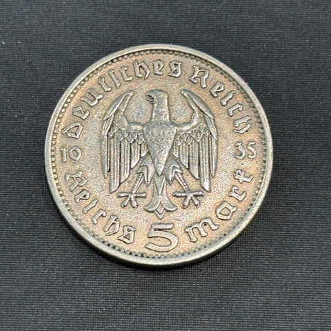 Münze 5 Reichsmark 1935 F Paul von Hindenburg