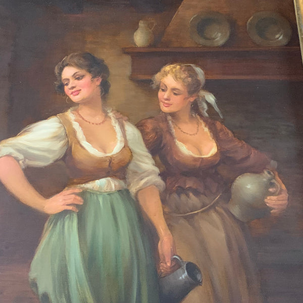 Ölgemälde Bauernszene im Wirtshaus von Curt A. Landwehr
