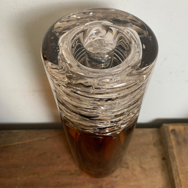 Vintage Glasobjekt Vase Whirlpool von Frantisek Vizner für Skrdlovice