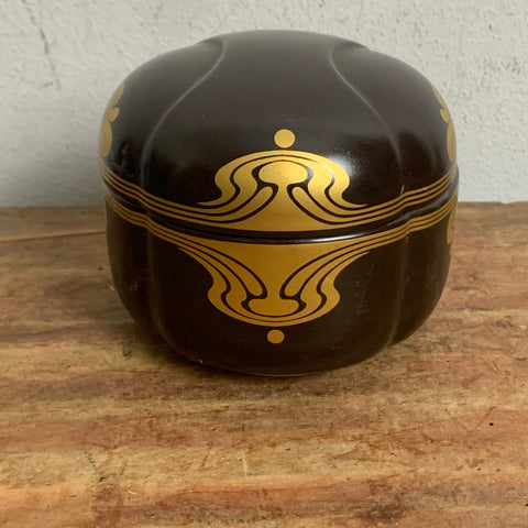 Vintage Porzellan Deckeldose Bodil braun-gold von Rosenthal Studio Linie