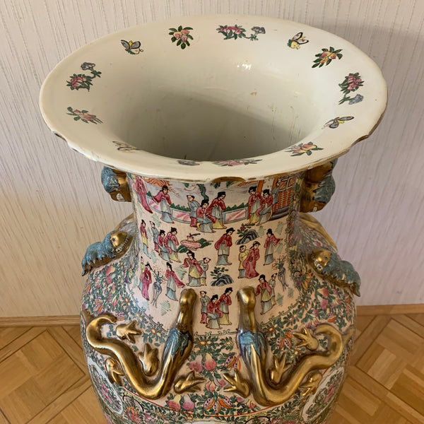 Antike große Familien Rosenvase  131 cm Chinesische Vase