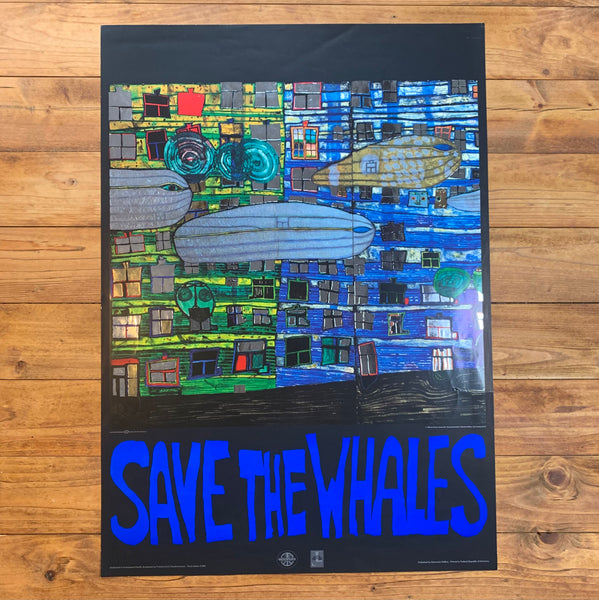 Offset Lithografie Friedensreich Hundertwasser: „ Save the Whales Song of the Whales“