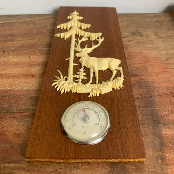 Vintage Mid Century Wandbild mit Thermometer