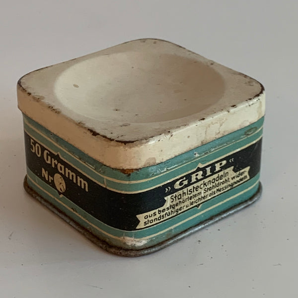 Vintage Blechdose Stahlstecknadeln Grip