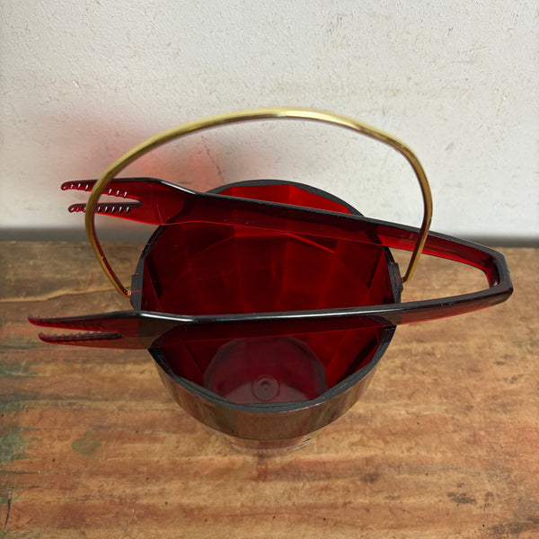 Vintage Eiswürfelbehälter mit Zange aus Luran von BASF