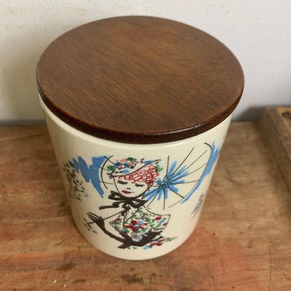 Mid Century Keramik Deckeldose Paris