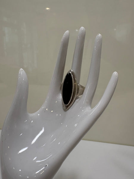 Art Deco Sterling Silber Ring mit Onyx