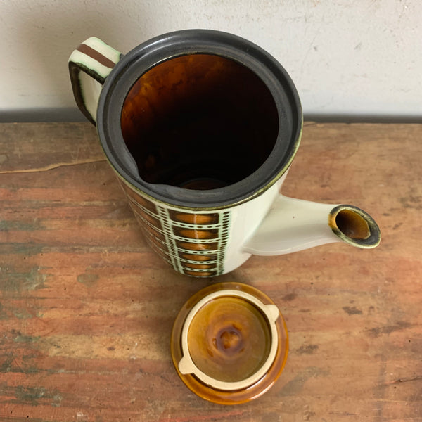 Vintage belgische Kaffeekanne Delta Noix von Boch Rambouillet