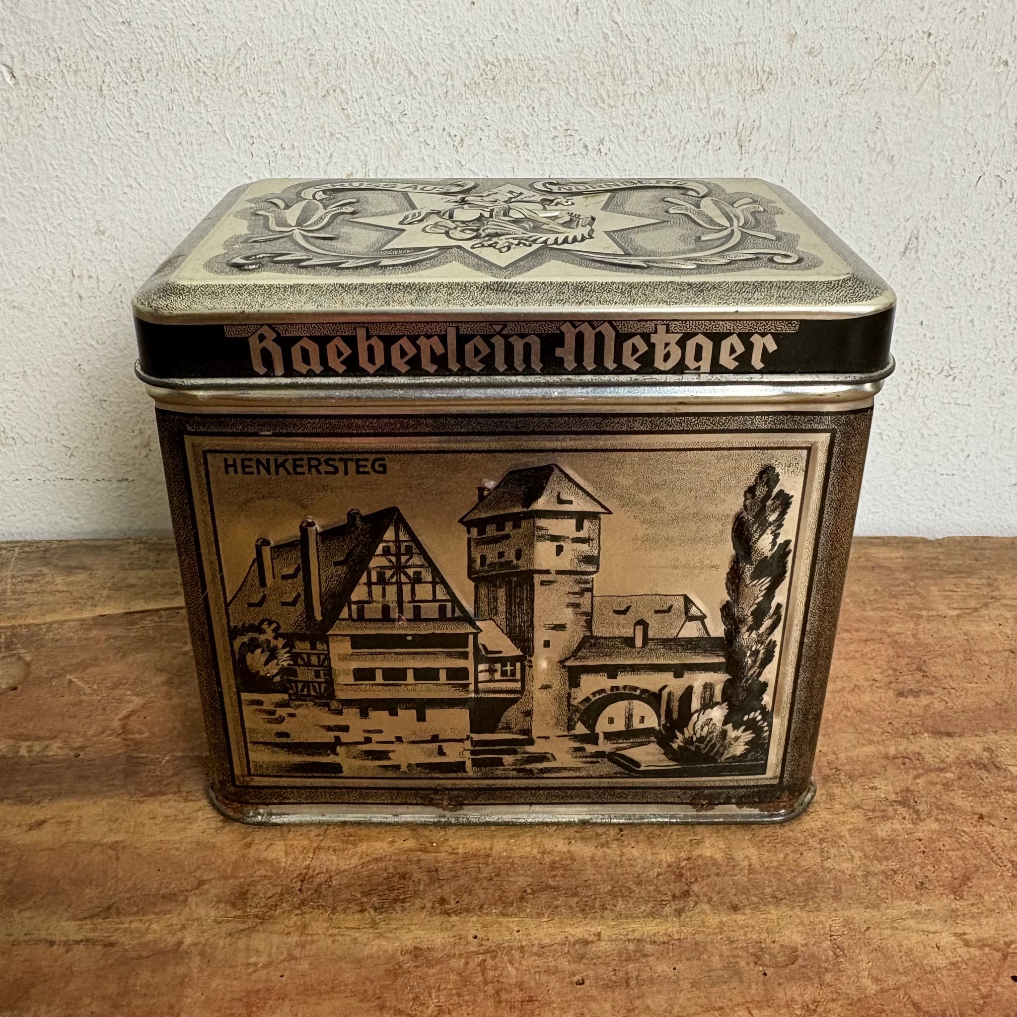 Vintage Blechdose Lebkuchen von Haeberlein Metzger
