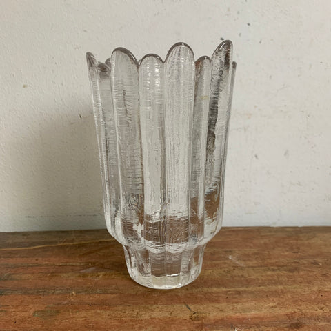 Vintage Ice Glas Vase von Annahütte