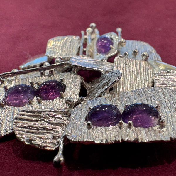 Vintage brutalistischer Design Anhänger Sterling Silber von Henkel & Grossé