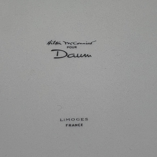 Vintage 6 Speise Teller Cactus Kollektion von Hilton McConnico für französische Kristallmanufaktur Daum Nancy und die Porzellanmanufaktur Limoges