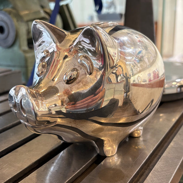 Vintage großes Sterling Silber Sparschwein Spardose der Silbermanufaktur Gebrüder Kühn