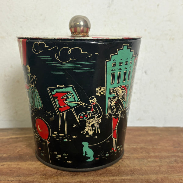 Vintage Mid Century Blechdose 
Grundner Kaffee Stuttgart