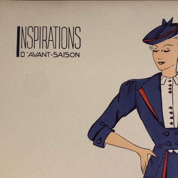 1930's French Art Deco Fashion Illustration Inspirations D'Avant Saison Blatt 319