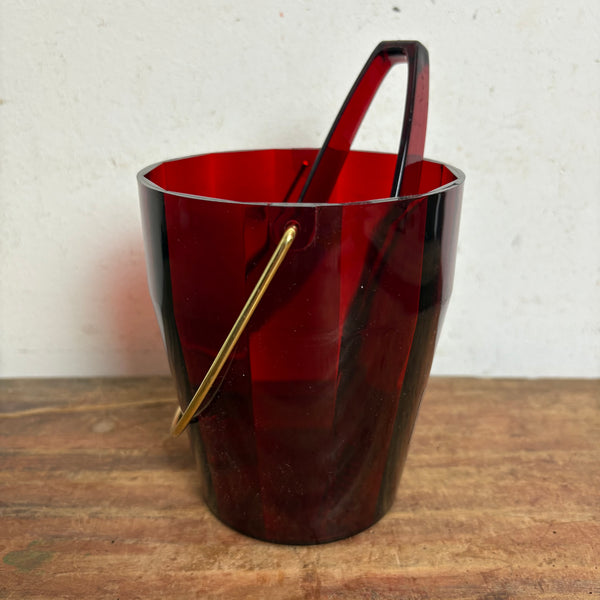 Vintage Eiswürfelbehälter mit Zange aus Luran von BASF