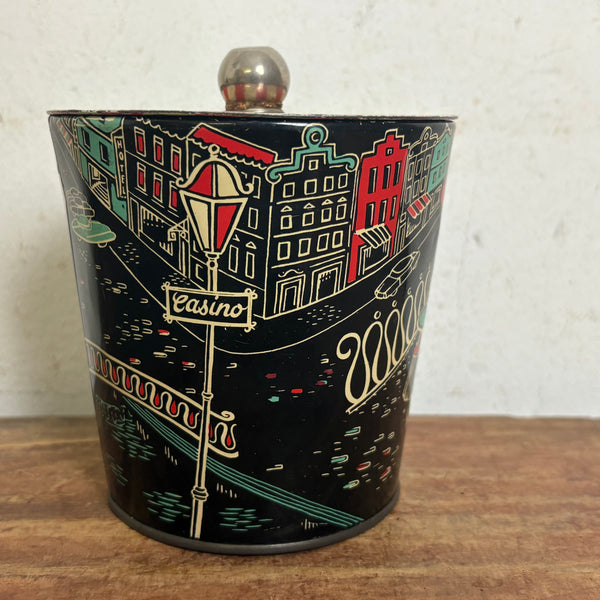 Vintage Mid Century Blechdose 
Grundner Kaffee Stuttgart