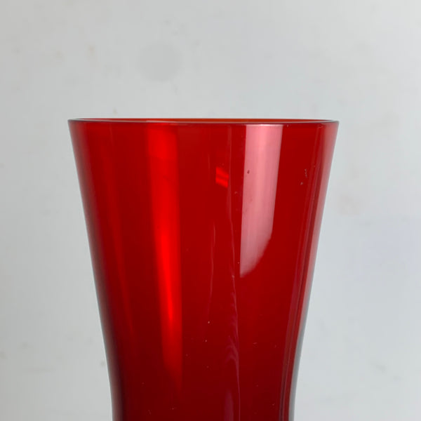 Vintage Design Glas Vase von Klaus Breit für Wiesenthalhütte rot