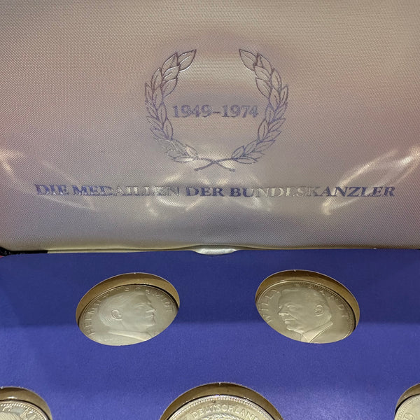 Die Medaillen der Bundeskanzler 1949-1974 925er Sterlingsilber