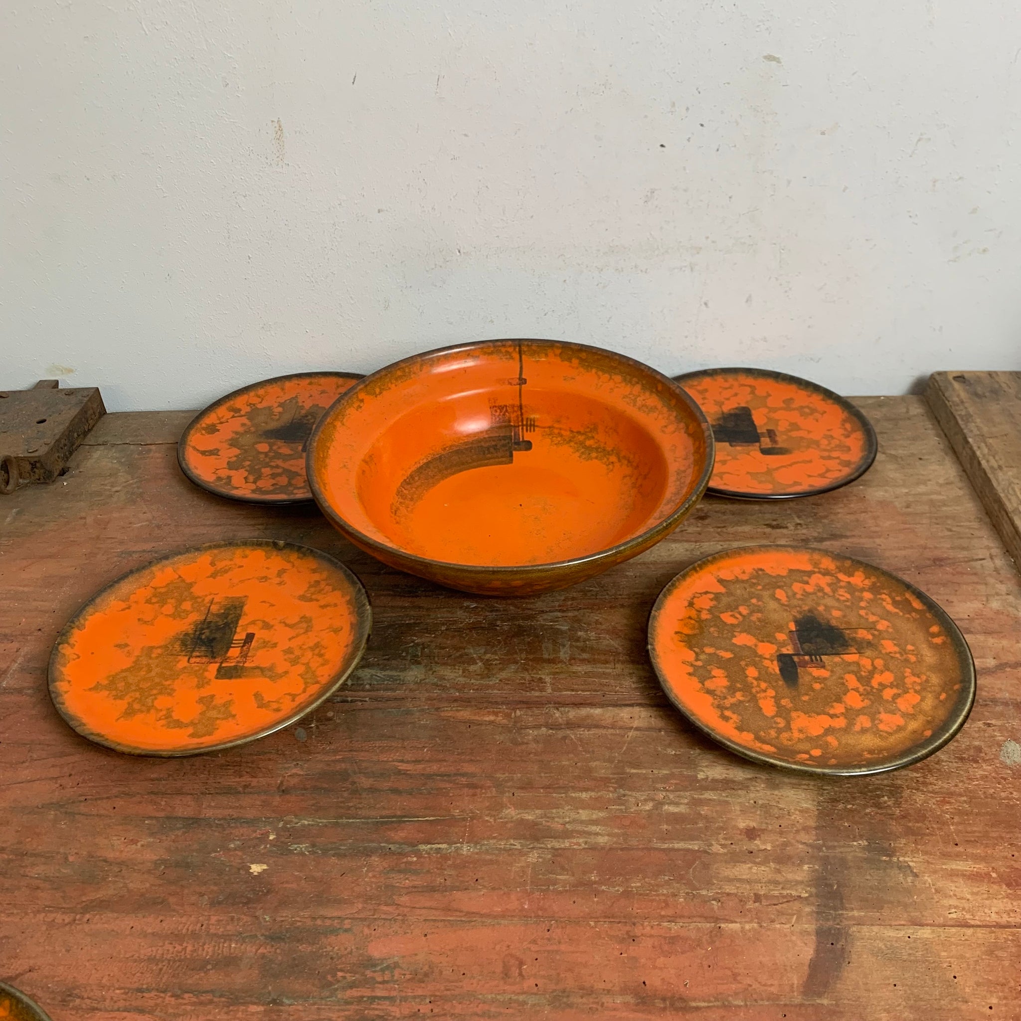 Art Deco Geschirr Hawaii von Hildegard Delius für Keramikfabriken Neuhaldensleben