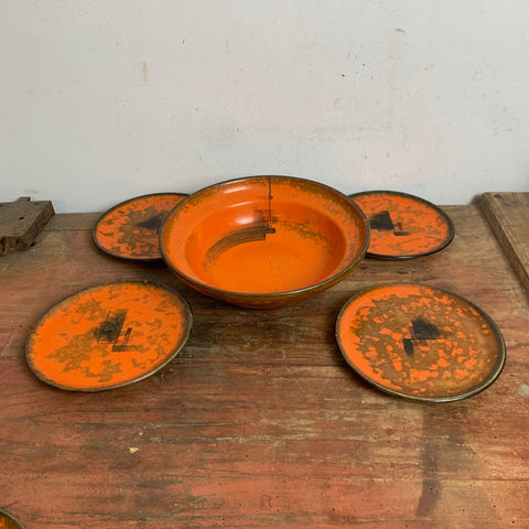 Art Deco Geschirr Hawaii von Hildegard Delius für Keramikfabriken Neuhaldensleben