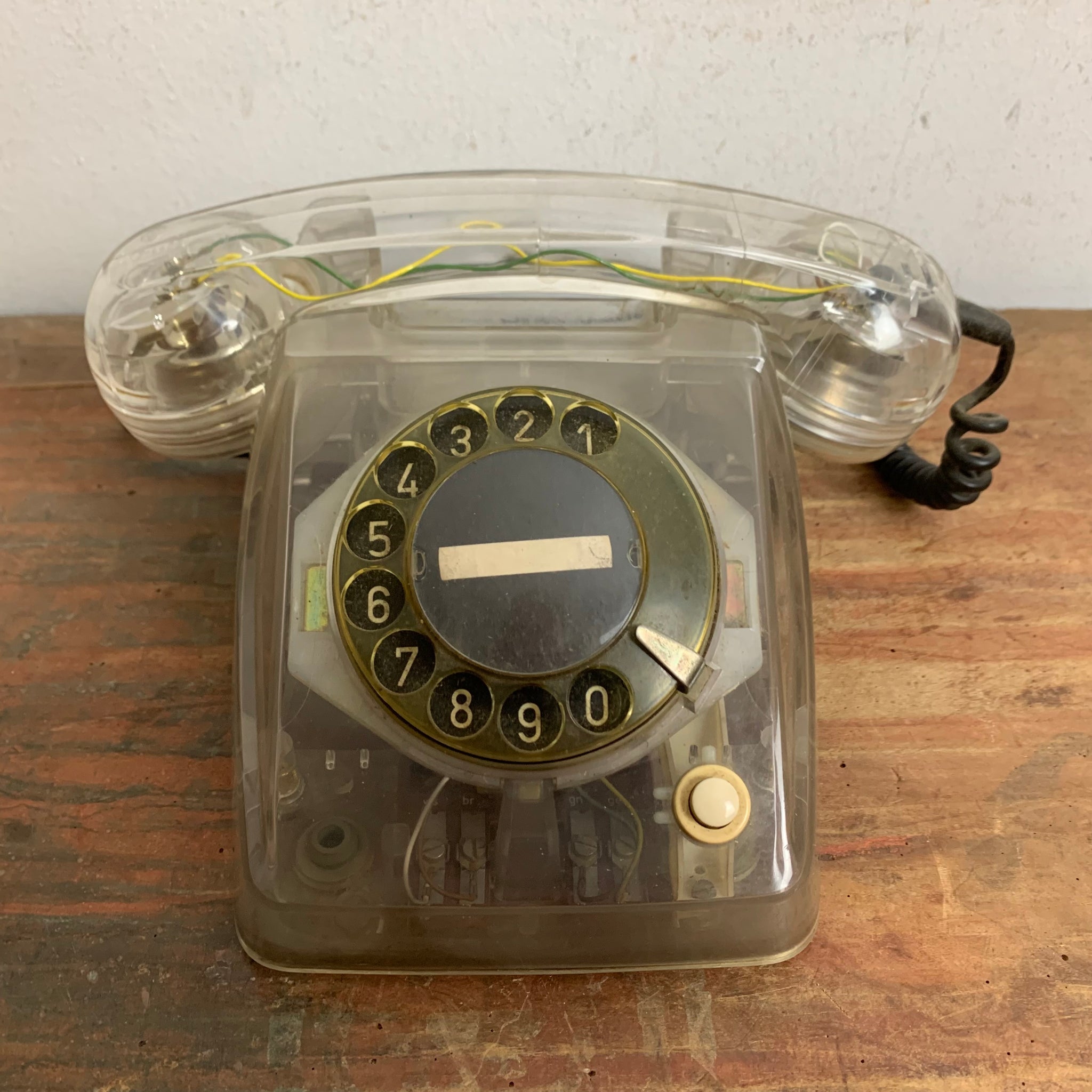 Vintage transparentes Wählscheiben Telefon