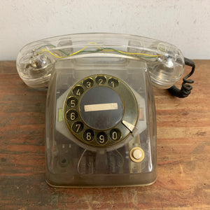 Vintage transparentes Wählscheiben Telefon