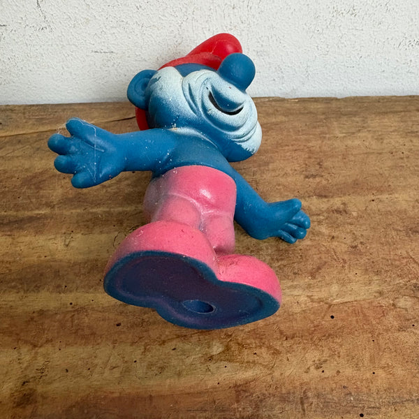 Vintage große Papa Schlumpf Quitsch Figur von Peyo