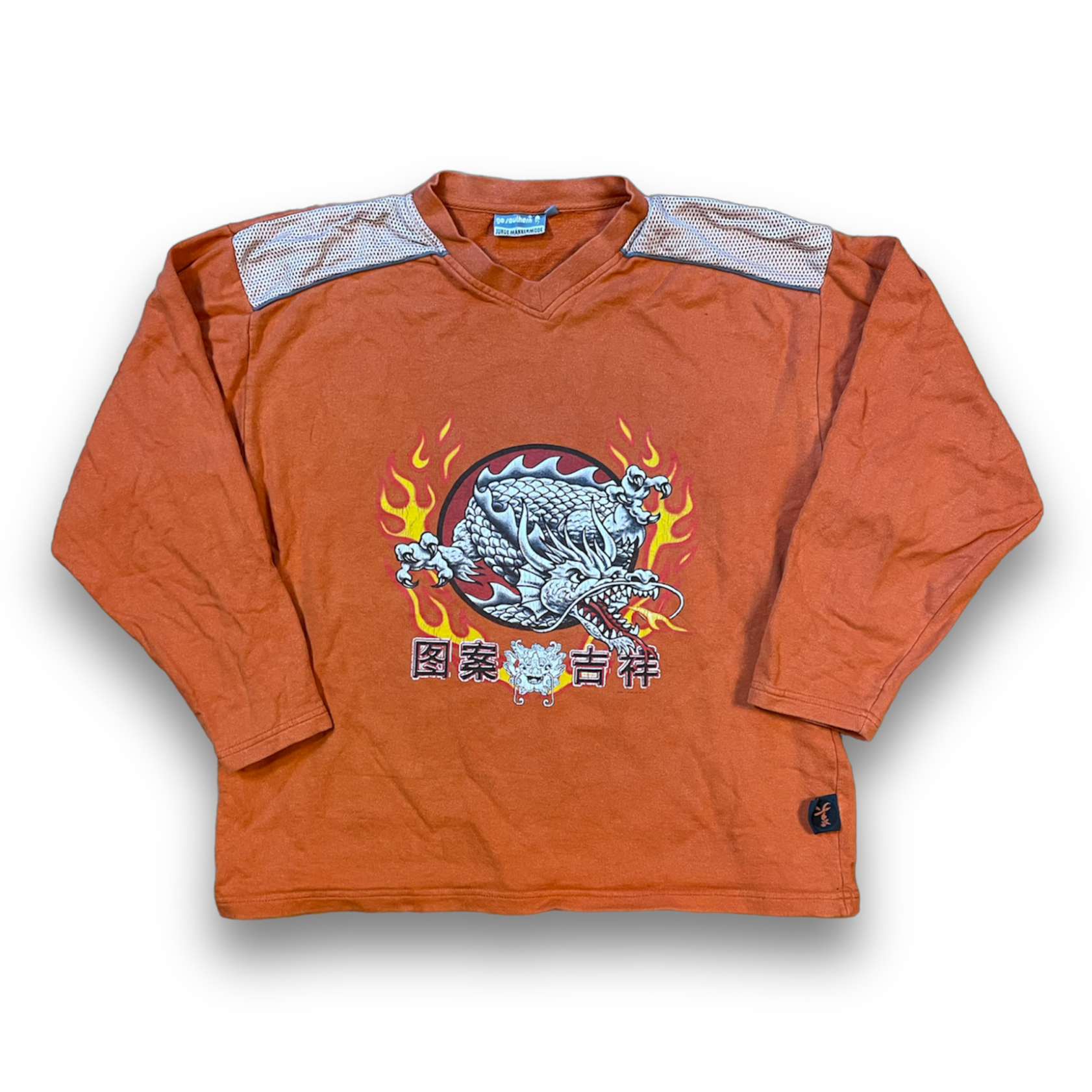 Dragon Y2K Sweater in Orange - Vintage