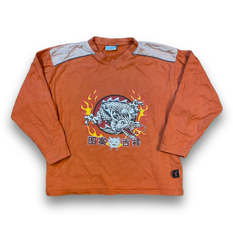 Dragon Y2K Sweater in Orange - Vintage