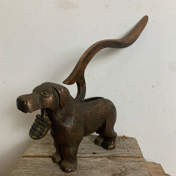 Antiker Gußeisen Nußknacker Hund